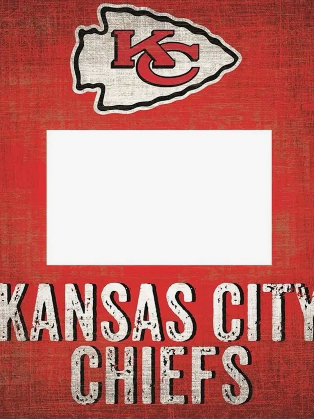 Kansas City Chiefs Wooden Photo Frame NWT